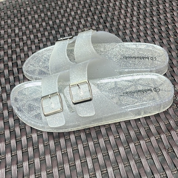 Bobbie brooks clear Jelly Slide On shoes large 9/10 - Picture 4 of 8